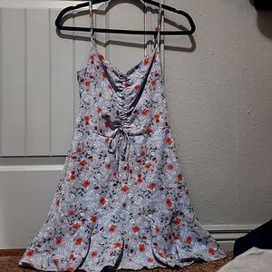 Trixxi Women's Summer Dress, Size Medium, Blue with Flowers
